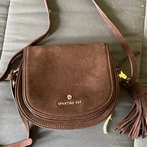 Spartina Brown suede saddle crossbody
